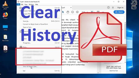 how to delete history in adobe acrobat pro